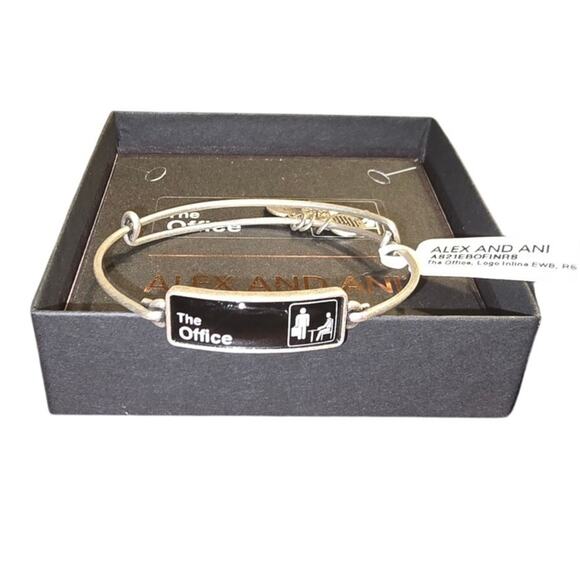 2 ALEX & ANI Gold tone Inline Bar THE OFFICE Collectible Bangle Expandable NIB - Picture 1 of 10